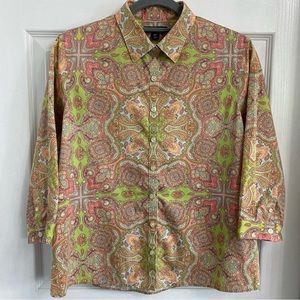 Land’s End Paisley women’s button up blouse